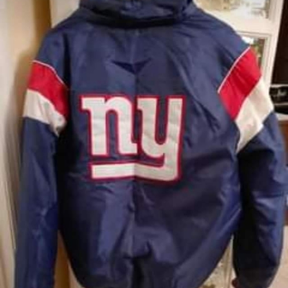 NEW NFL NY GIANTS PUFFER JACKET W/ HOODIE SIZE LARGE - Picture 1 of 5